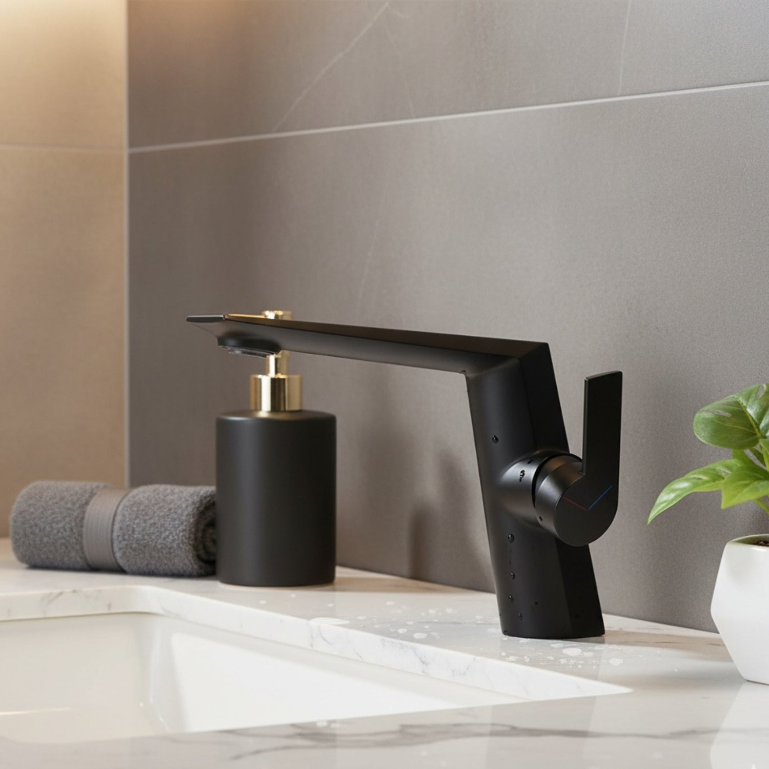 Halsa - Single Handle Mixer Bathroom Sink Faucet