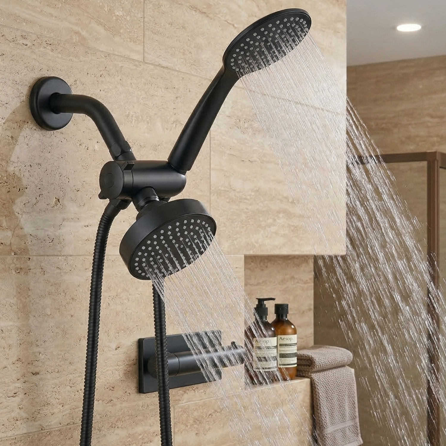 Malaren - Handheld Shower Set With Bracket Three-way Water Distributor