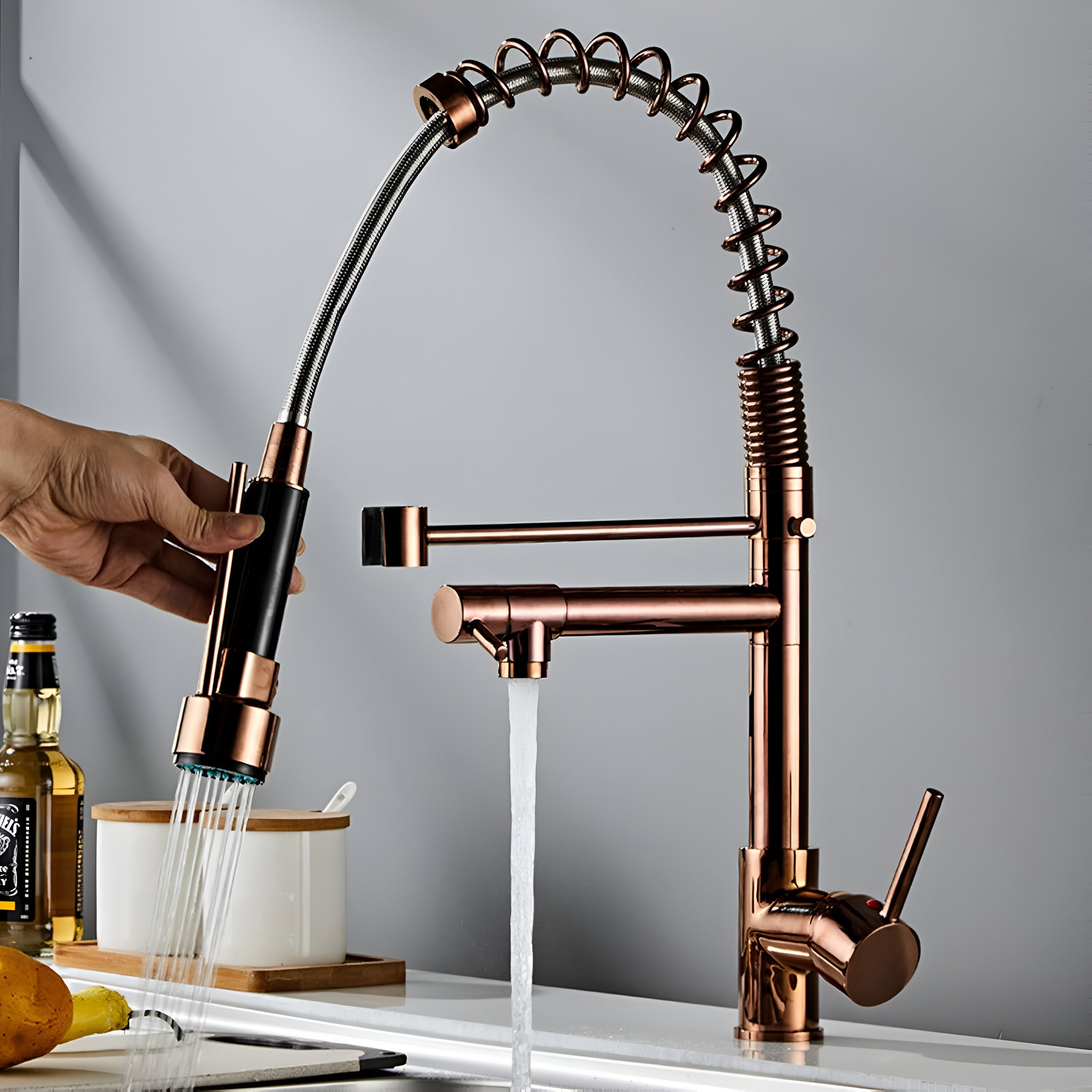 Pull-Down Kitchen Faucet in Copper