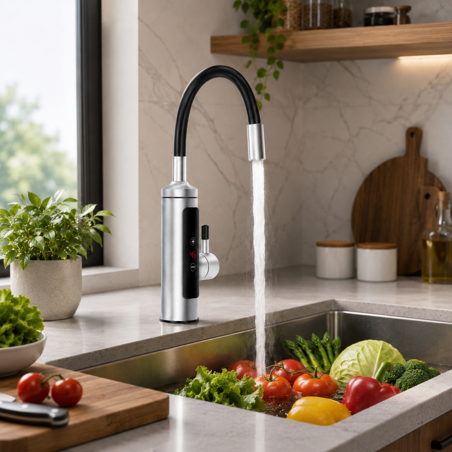 Saimaa - 3000W Instant Electric Heating Tap with LCD Temperature Display