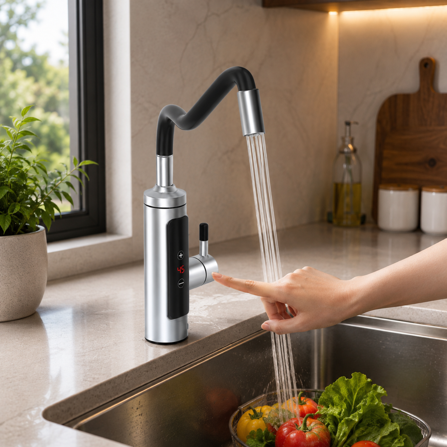 Saimaa - 3000W Instant Electric Heating Tap with LCD Temperature Display