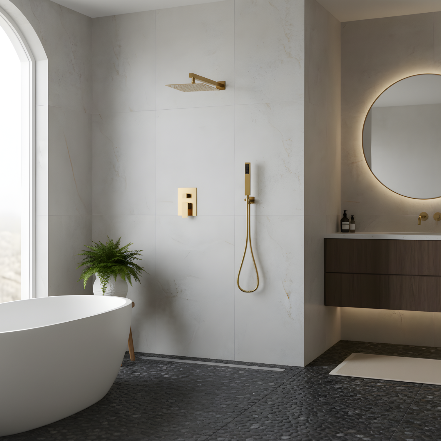 Skogar - Ensemble de Douche Pluie Moderne pour Salle de Bain