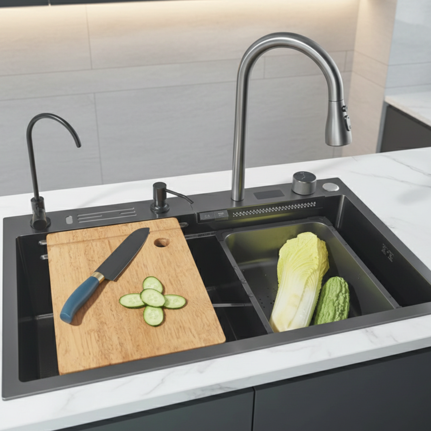Assebakte - 29" Smart Waterfall Kitchen Sink