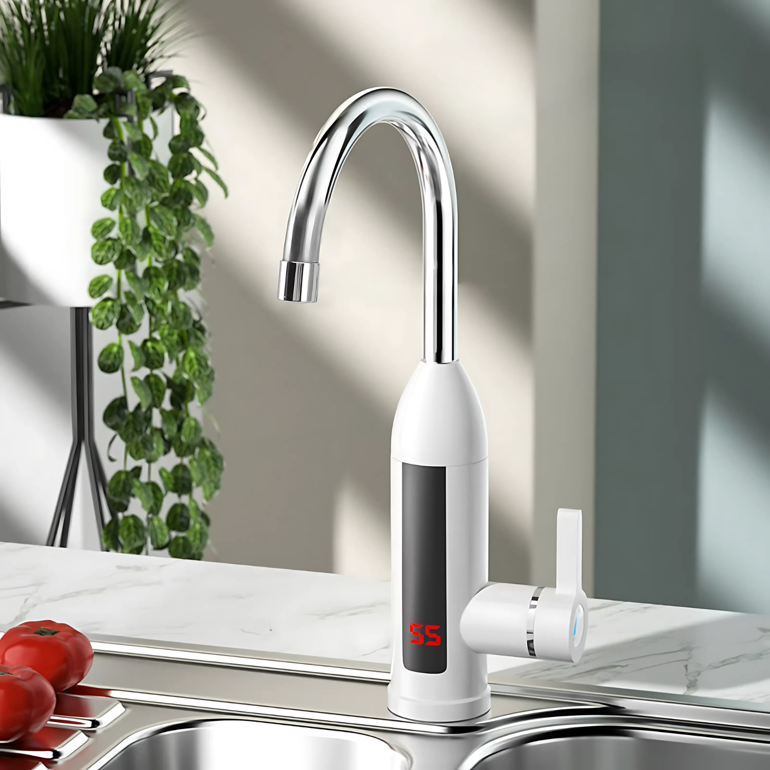 Water heating faucet