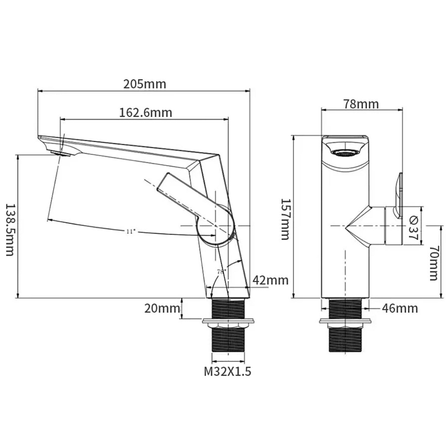 Halsa - Single Handle Mixer Bathroom Sink Faucet