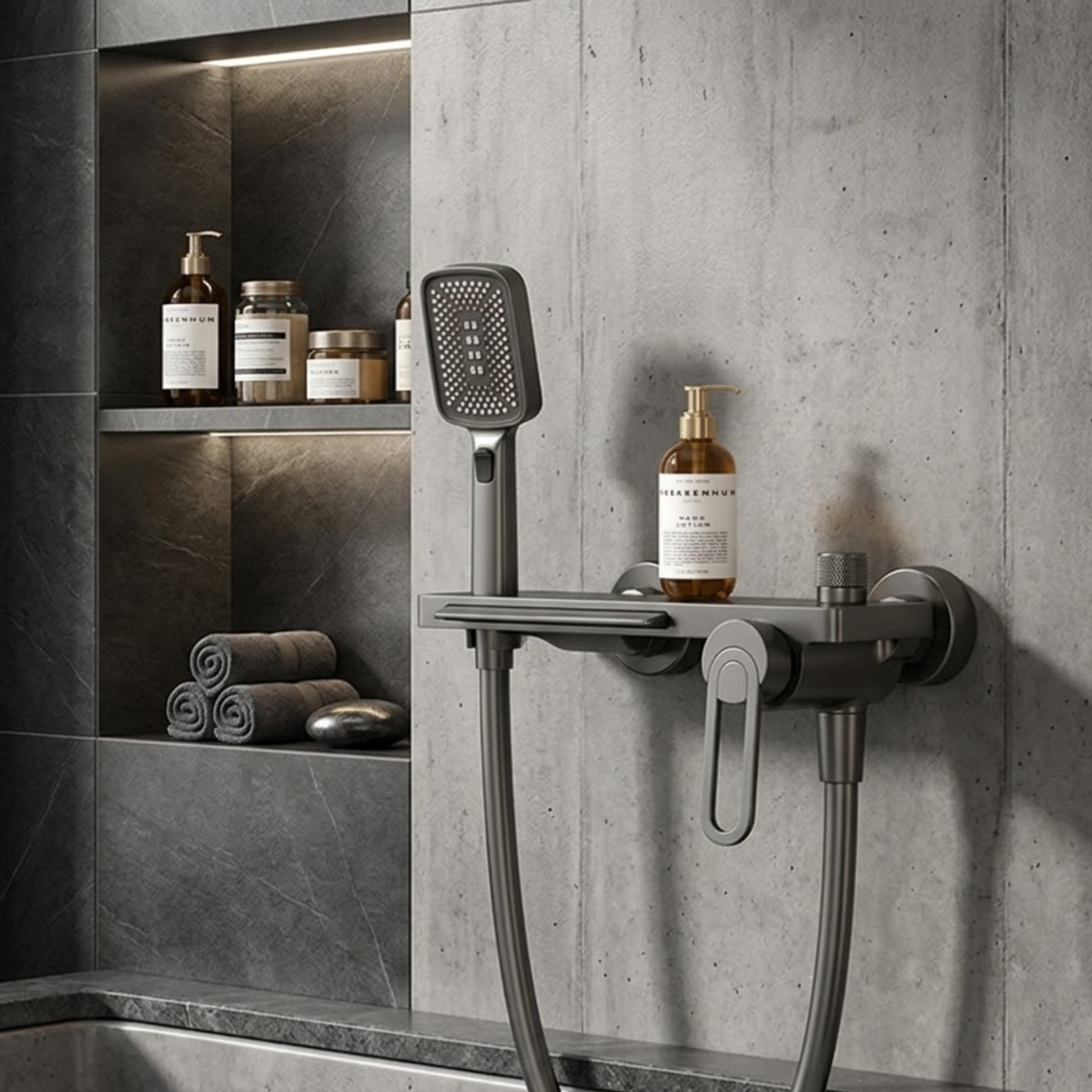 Inari - Wall Mounted Bathtub Shower Faucet Single Handle Spout Mixer Tap