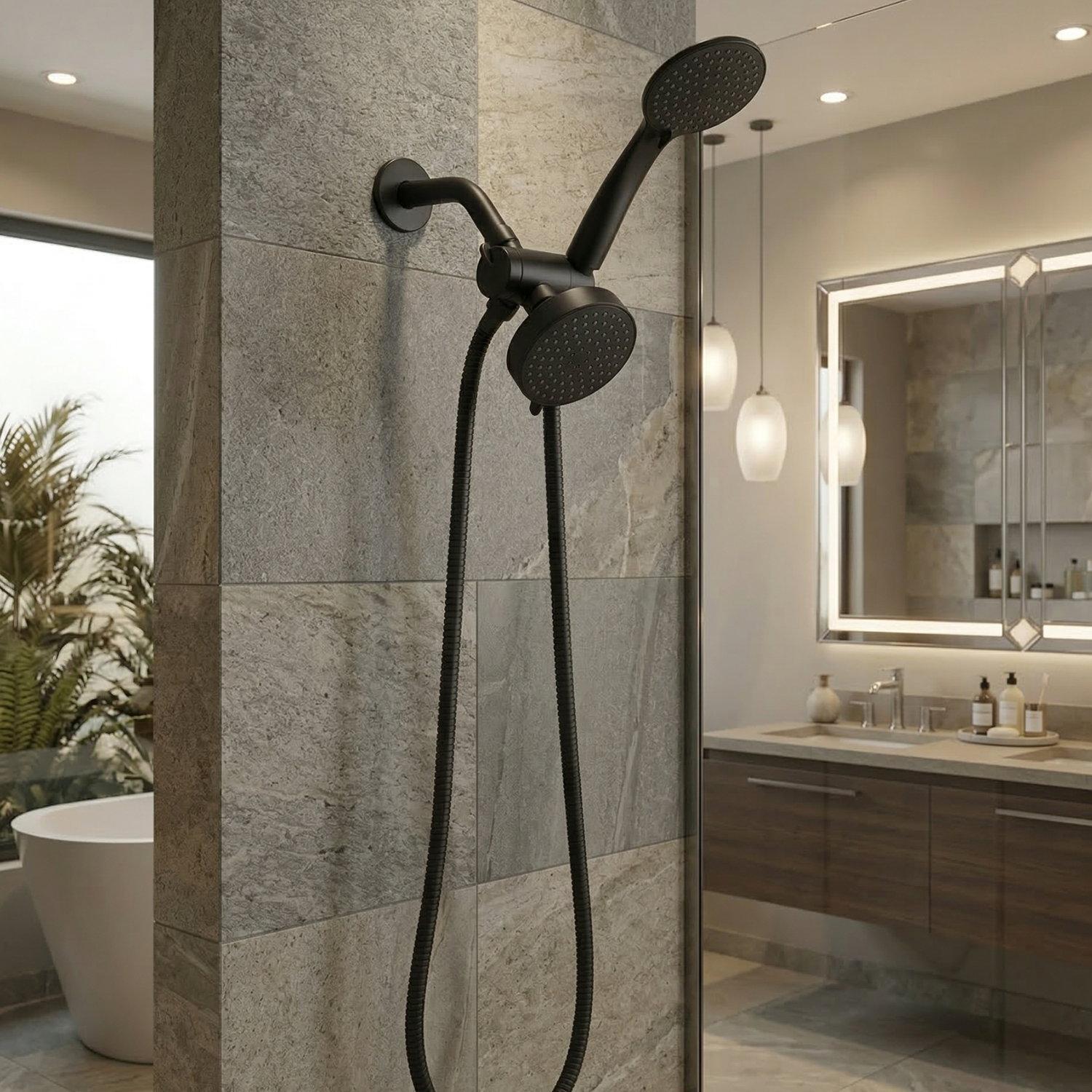 Malaren -  Handheld Shower Set With Bracket Three-way Water Distributor