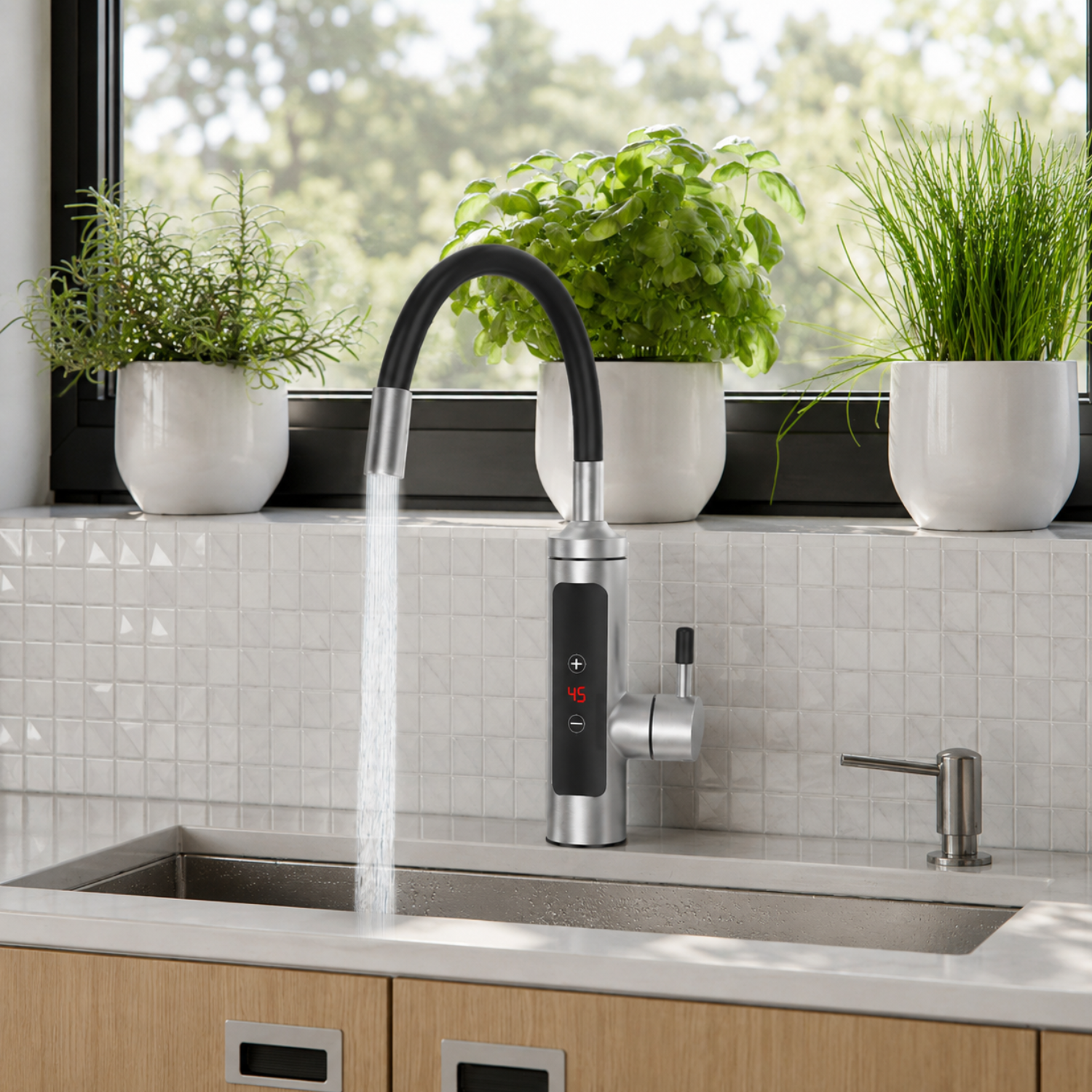 Saimaa - 3000W Instant Electric Heating Tap with LCD Temperature Display
