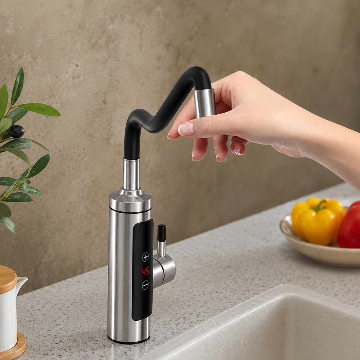 Saimaa - 3000W Instant Electric Heating Tap with LCD Temperature Display