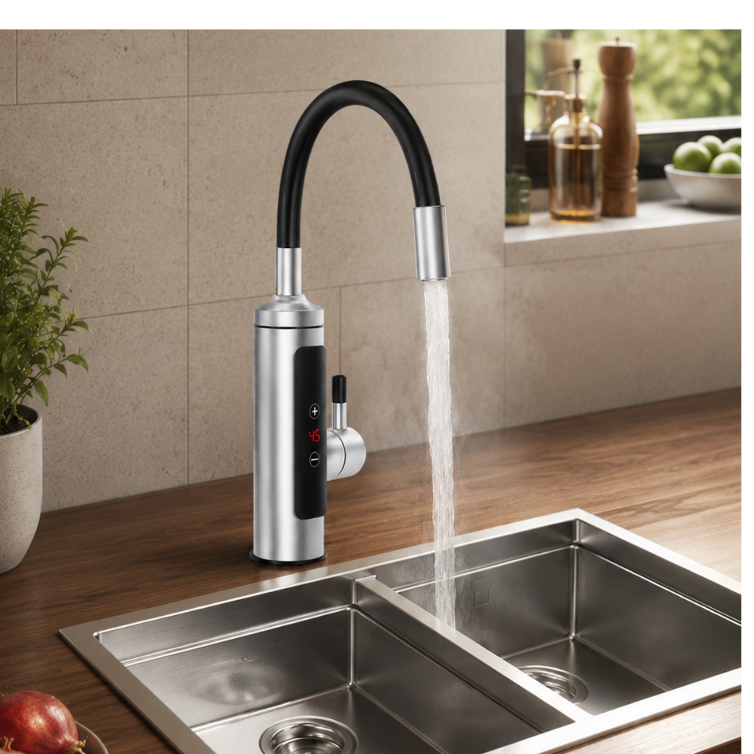 Saimaa - 3000W Instant Electric Heating Tap with LCD Temperature Display