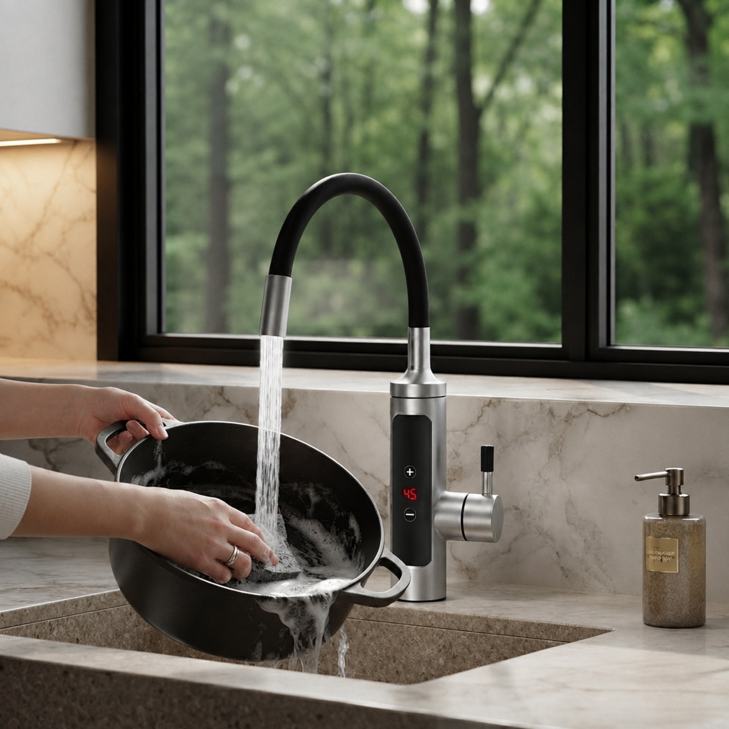 Saimaa - 3000W Instant Electric Heating Tap with LCD Temperature Display