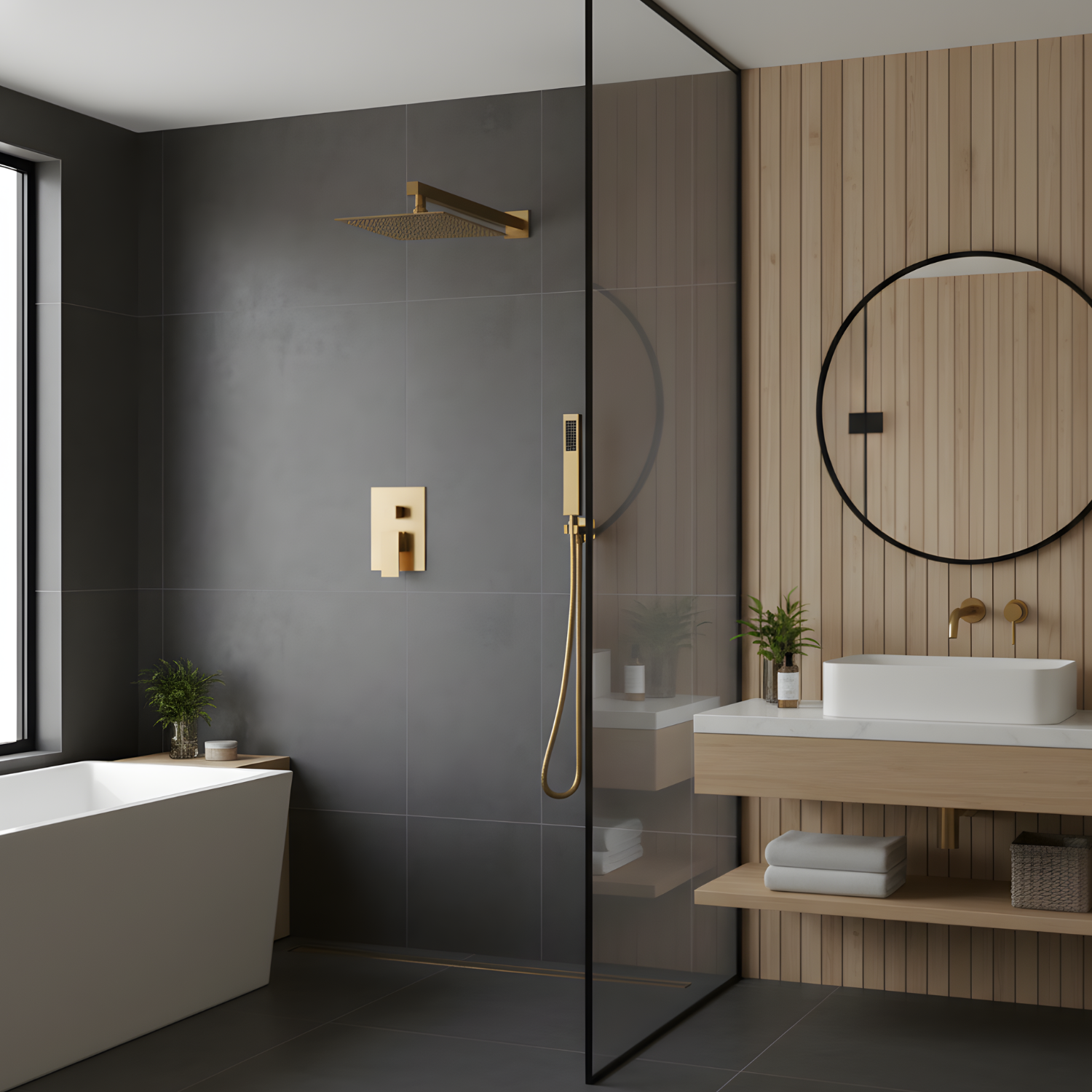 Skogar - Ensemble de Douche Pluie Moderne pour Salle de Bain