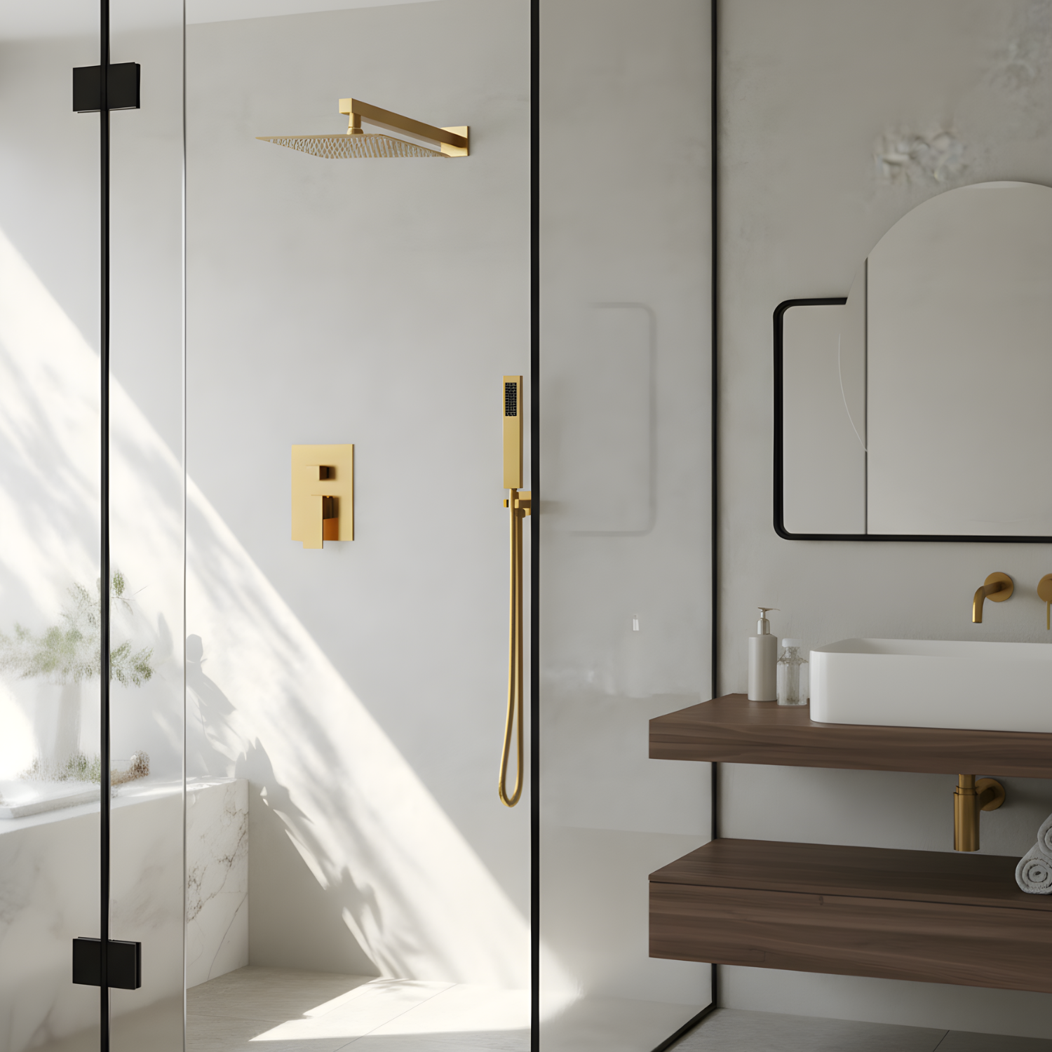 Skogar - Ensemble de Douche Pluie Moderne pour Salle de Bain