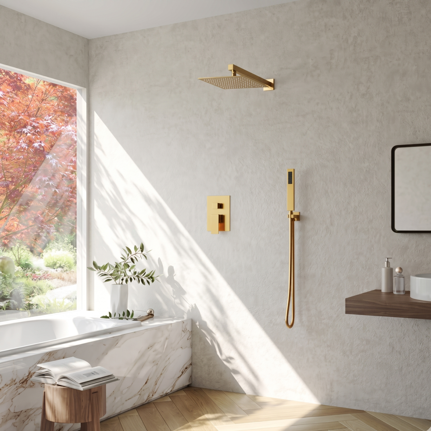 Skogar - Ensemble de Douche Pluie Moderne pour Salle de Bain