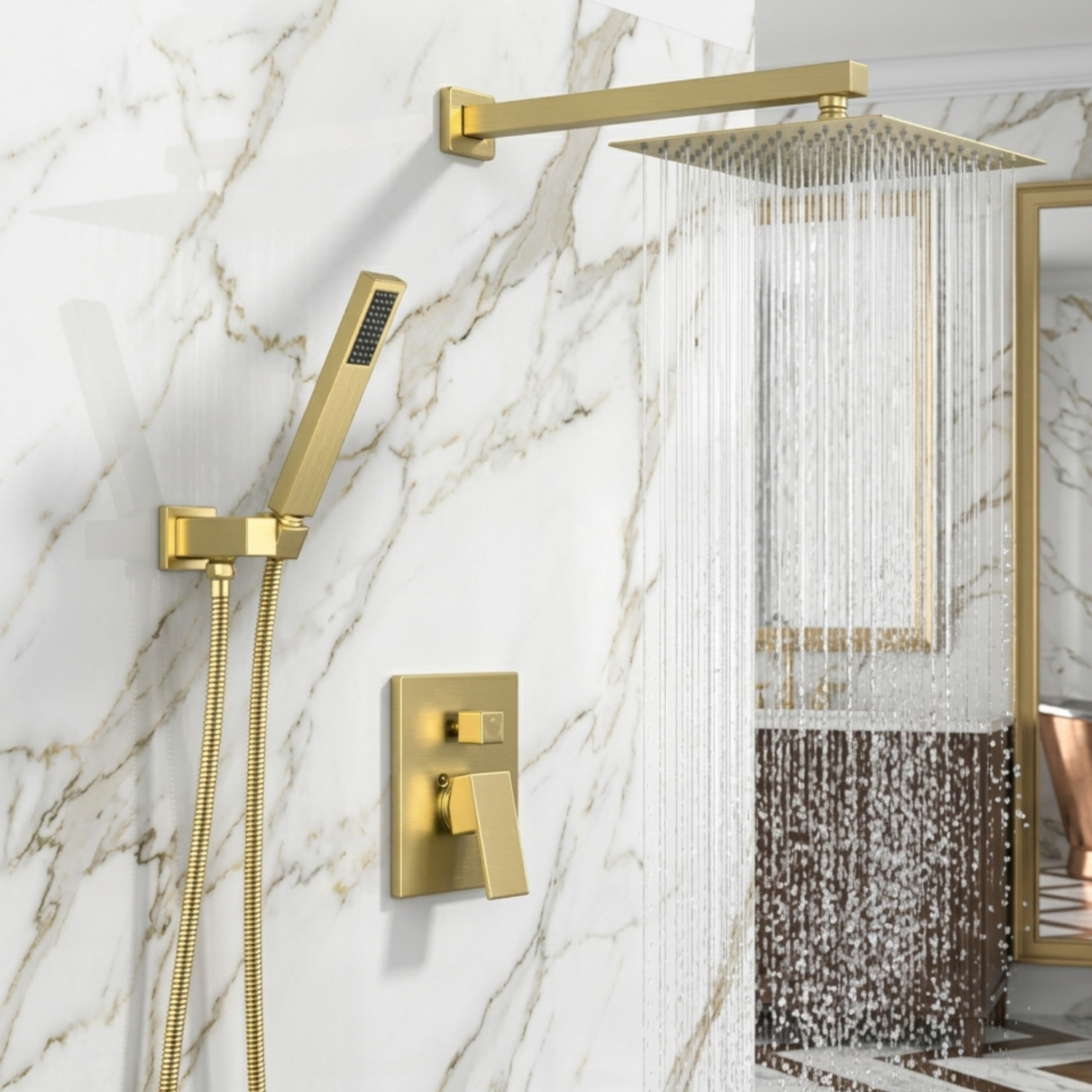 Skogar - Ensemble de Douche Pluie Moderne pour Salle de Bain