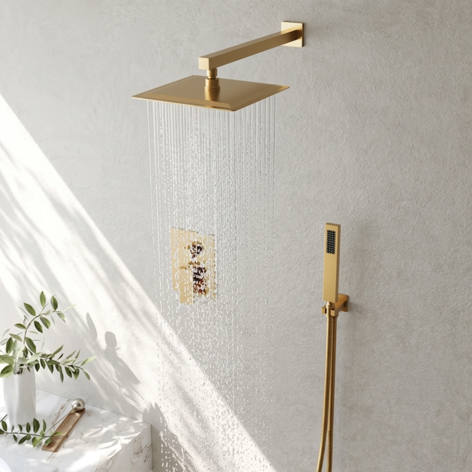 Skogar - Ensemble de Douche Pluie Moderne pour Salle de Bain