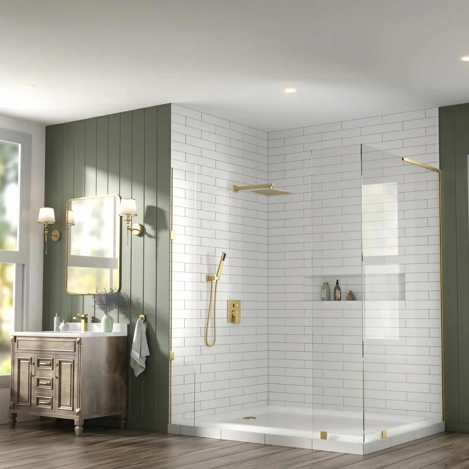 Skogar - Ensemble de Douche Pluie Moderne pour Salle de Bain